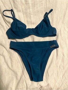 Blackbough Teal Blue Underwire Bikini Set